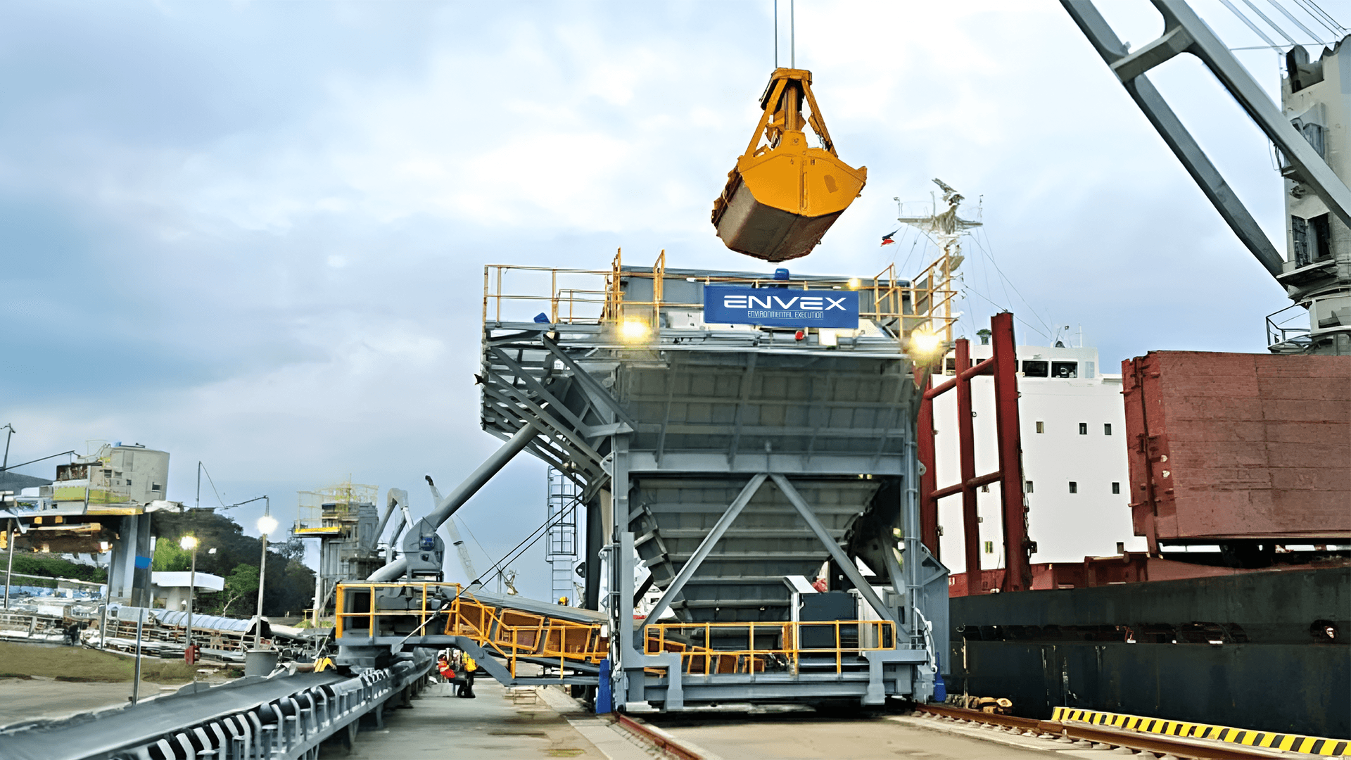 A close-up of a powerful dust suppression fog cannon nozzle.